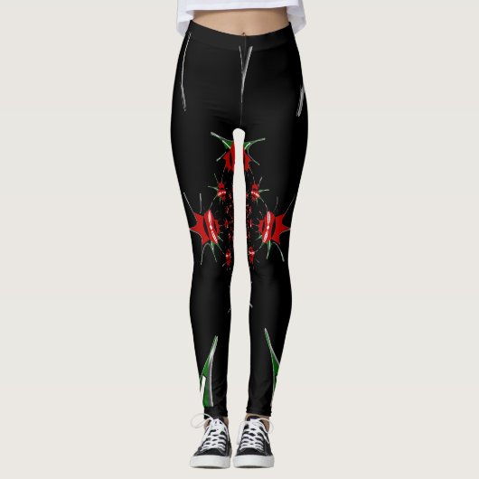 Leggings Créez votre propre Lovely vif Black Red (Devant)
