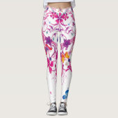 Leggings Créez votre propre Motif de vêtements floraux papi (Devant)