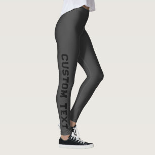 Leggings Créez votre propre texte personnalisé noir mat