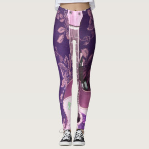Leggings Créez votre propre tissu vintage damassé de guitar