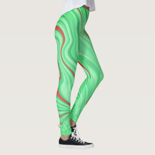 Leggings Crème Avocado avec trait courbé rouge ou corail