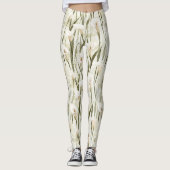 Leggings Crème Blanc Calla Lily Floral (Devant)