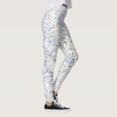 Leggings Crème Bleu Paint Splatter Abstrait (Droite)
