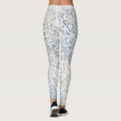 Leggings Crème Bleu Paint Splatter Abstrait (Dos)