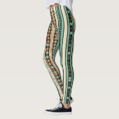 Leggings Crème Bleue Grille Diamante Moderne (Gauche)