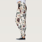 Leggings Crème Bourgogne Floral noir (Gauche)