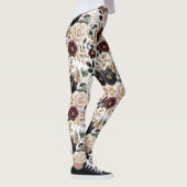 Leggings Crème Bourgogne Floral noir (Droite)