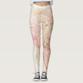 Leggings Crème Brown rose Mandala Bohemian Boho Mode (Devant)