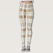 Leggings Crème Brun Gris Rayures (Devant)