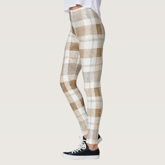 Leggings Crème Brun Gris Rayures (Gauche)