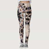 Leggings Crème de Mandala géométrique gothique asymétrique  (Devant)