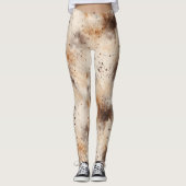 Leggings Crème de pêche Abstraite Brown (Devant)