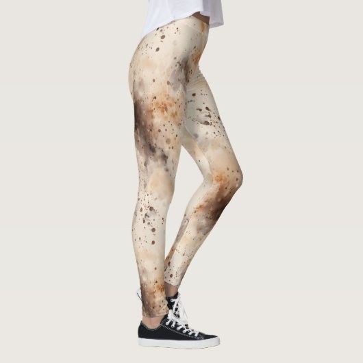 Leggings Crème de pêche Abstraite Brown (Droite)