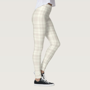 Leggings Crème de plaid de tartan et no. 66 de beige