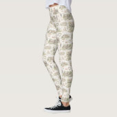 Leggings Crème Douce Village Anglais Mariage Aquarelle (Gauche)