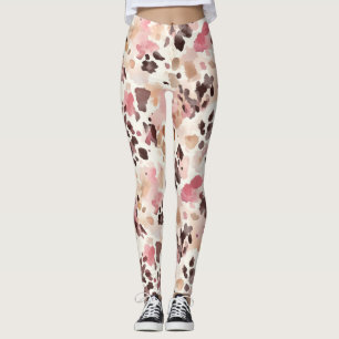 Leggings Crème rose Brown léopard