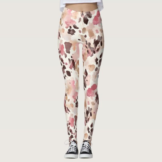 Leggings Crème rose Brown léopard (Devant)