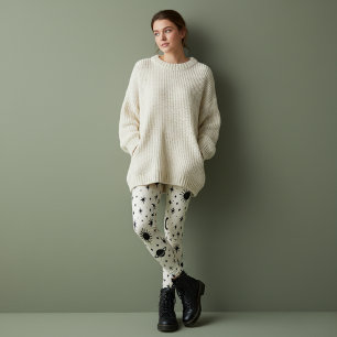 Leggings Crème Soleil Lune Étoiles Célestes