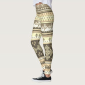Leggings Crème Tribale Ethnique Tons Terre Brown Olive Khak (Gauche)