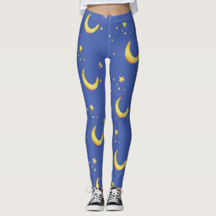 Leggings Crescent lune étoiles arrière - plan personnalisab