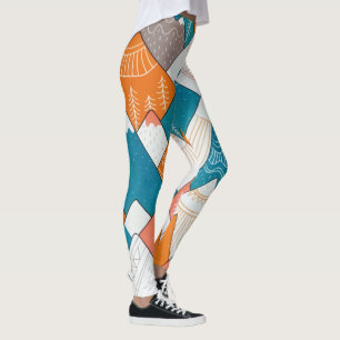 Leggings Crêtes de montagne campantes de voyage du monde d