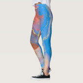 Leggings Crimson, Blush, Blue and Gold Marbled Alcohol Ink (Gauche)
