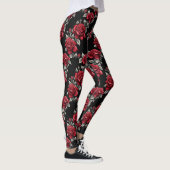 Leggings Crimson Rose argent Feuille gothique (Droite)