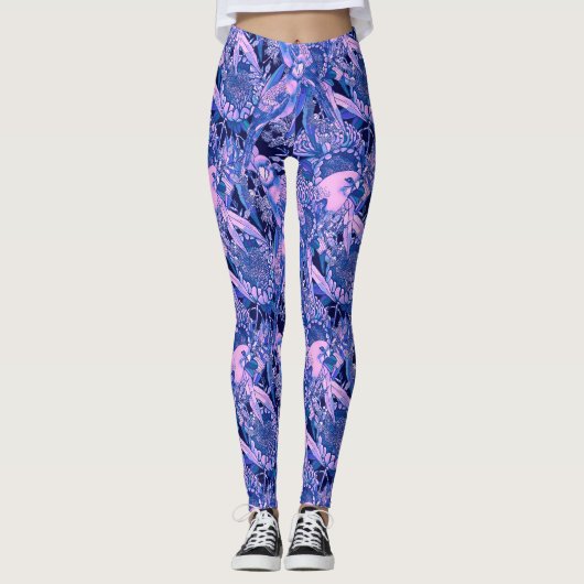 Leggings Crimson Rosella Tropical Blue (Devant)