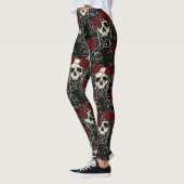Leggings Crimson Skull Bloom (Gauche)