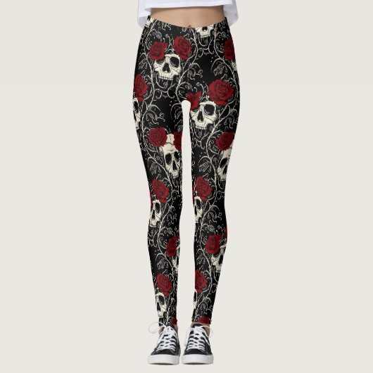 Leggings Crimson Skull Bloom (Devant)