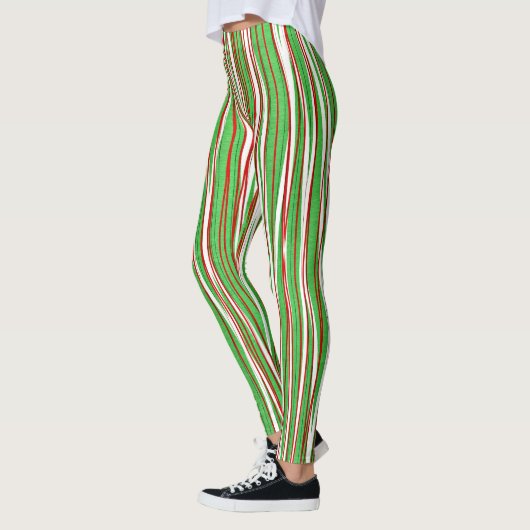 Leggings Crise de Noël, rouge et vert (Gauche)
