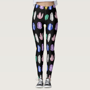 Leggings Cristaux colorés Motif noir