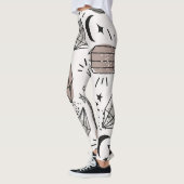 Leggings Cristaux, Lune, Étoiles, Design Chevauché. (Gauche)