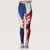 Leggings Croate drapeau texture soie (Devant)