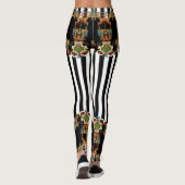 Leggings Crochet moderne et rayures noir et blanc (Dos)