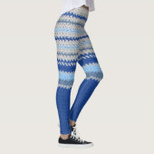 Leggings - Crochet rayures en bleu (Droite)