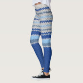 Leggings - Crochet rayures en bleu (Gauche)