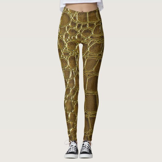 Leggings Crocodile : Closeup Texture Détail (Devant)