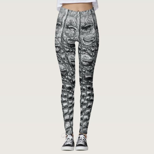 Leggings Crocodile Noir : Météo Noire Mystique (Devant)