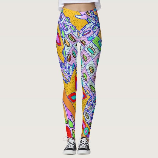 Leggings Crocodile tropical Conception de la jambe (Devant)