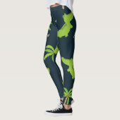 Leggings Crocodiles de dessin : Alligator Palms Motif. (Gauche)
