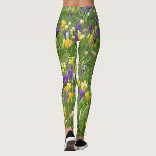 Leggings Crocus jaunes et pourpres (Dos)