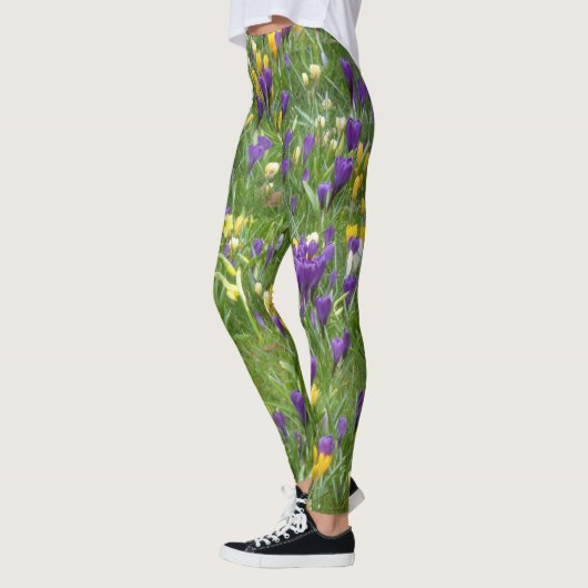 Leggings Crocus jaunes et pourpres (Gauche)