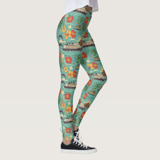 Leggings Croisière à Hawaï Conception de Navire Île Tropica