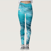 Leggings Croisière des Caraïbes tropicales Turquoise (Devant)