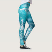 Leggings Croisière des Caraïbes tropicales Turquoise (Droite)