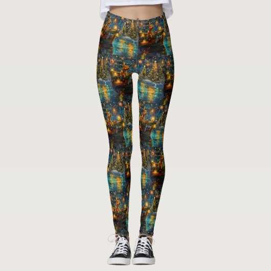 Leggings Croisière festive de Noël d'Airedale (Devant)