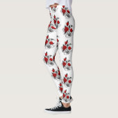 Leggings Croissant mécanique avec roses rouges (Gauche)