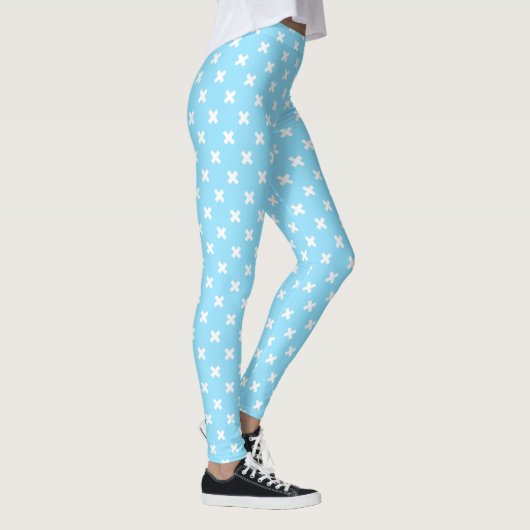 Leggings Croix blanche sur le bleu bébé (Droite)