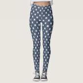Leggings Croix blanches sur bleu-gris (Devant)